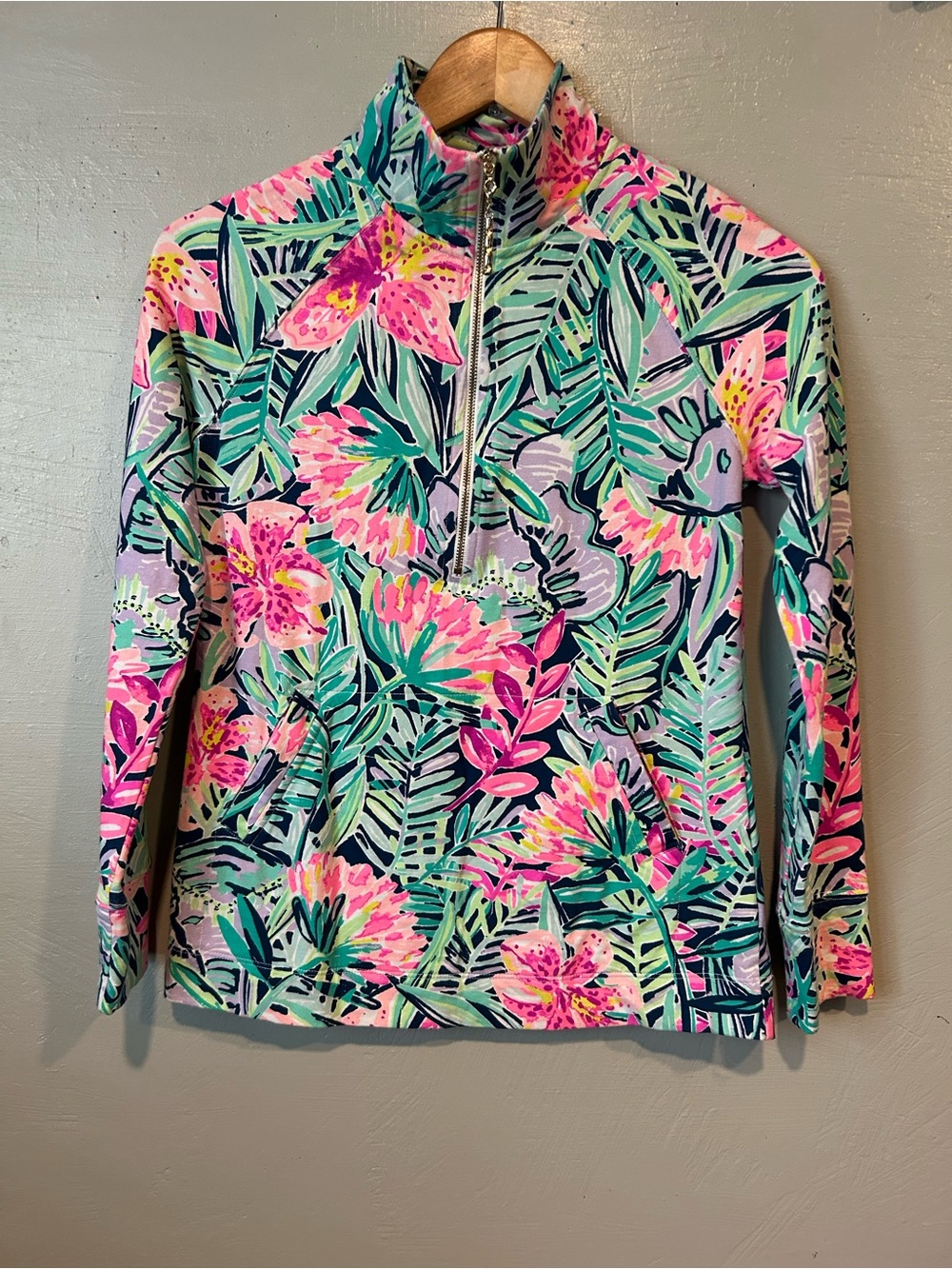 Lilly Pulitzer Hot Pink, Teal & Navy Floral Tee